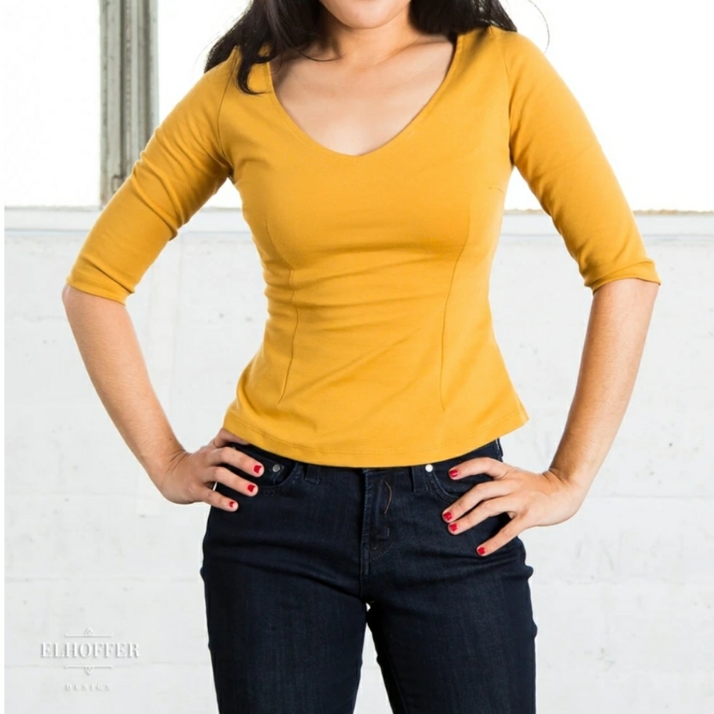 Elhoffer Design Catherine Top-Mustard XXXL
